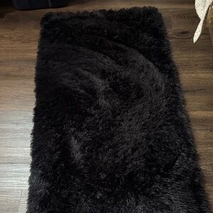 Modern Black Shag Carpet (3’x4’)